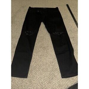 Hollister Skinny Chino Mens 34x 30Black Distressed Advanced Stretch Pants Preppy